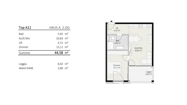 2-Zimmer-Wohnung Top A11 "Die Neue Ladenstraße" - Bild