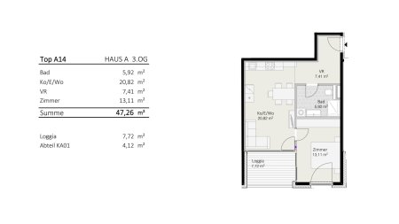 2-Zimmer-Wohnung Top A14 "Die Neue Ladenstraße"