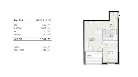2-Zimmer-Wohnung Top A14 "Die Neue Ladenstraße"