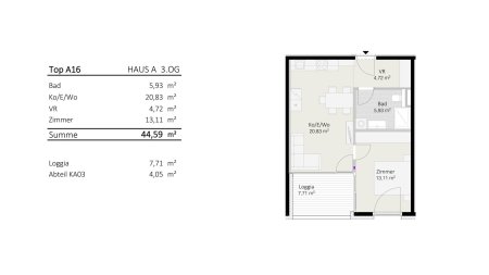 2-Zimmer-Wohnung Top A16 "Die Neue Ladenstraße"