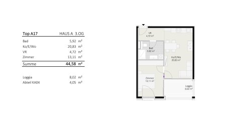 2-Zimmer-Wohnung Top A17 "Die Neue Ladenstraße"