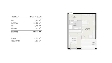 2-Zimmer-Wohnung Top A17 "Die Neue Ladenstraße"