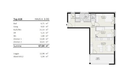 3-Zimmer-Wohnung Top A18 "Die Neue Ladenstraße"
