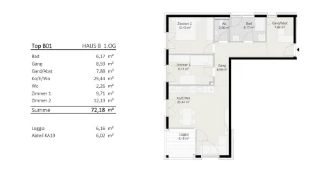 3-Zimmer-Wohnung Top B1 "Die Neue Ladenstraße"