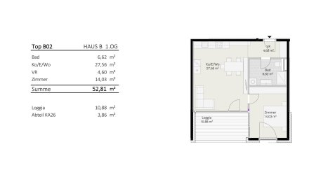 2-Zimmer-Wohnung Top B2 "Die Neue Ladenstraße"