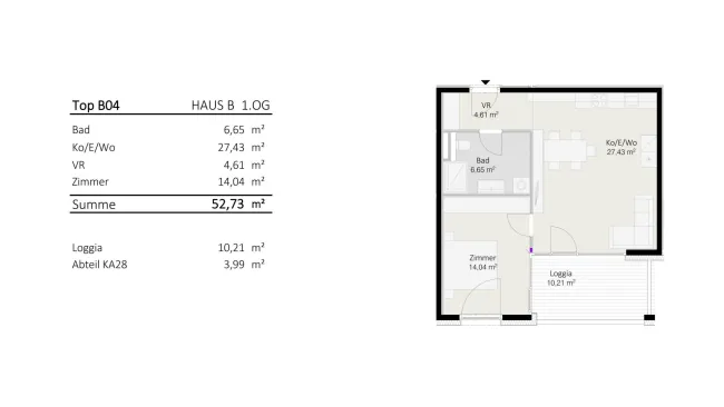 2-Zimmer-Wohnung Top B4 "Die Neue Ladenstraße" - Bild