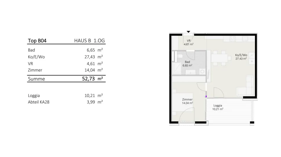2-Zimmer-Wohnung Top B4 "Die Neue Ladenstraße" - Bild