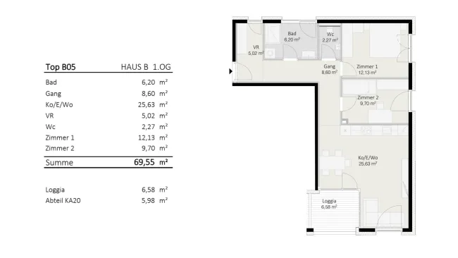 3-Zimmer-Wohnung Top B5 "Die Neue Ladenstraße" - Bild