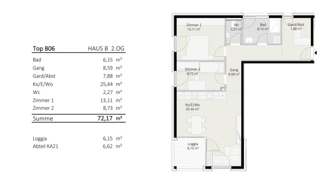 3-Zimmer-Wohnung Top B6 "Die Neue Ladenstraße" - Bild