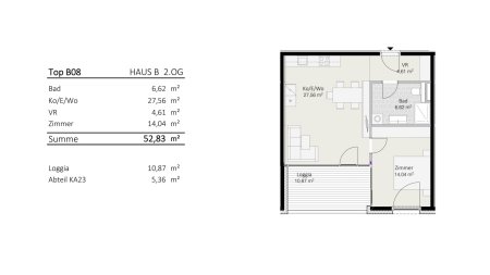 2-Zimmer-Wohnung Top B8 "Die Neue Ladenstraße"