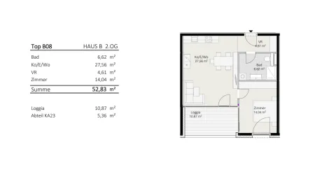 2-Zimmer-Wohnung Top B8 "Die Neue Ladenstraße"