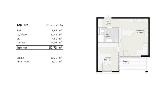 2-Zimmer-Wohnung Top B9 "Die Neue Ladenstraße" - Bild