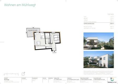 2-Zimmer-Wohnung Top W02, "Mühlwegᵇ", 6401 Inzing