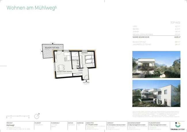 2-Zimmer-Wohnung Top W02, "Mühlwegᵇ", 6401 Inzing - Bild