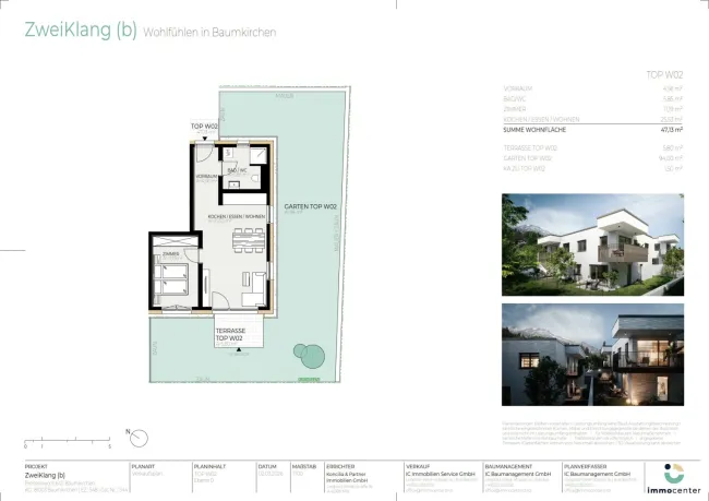 2-Zimmer-Wohnung Top W02, "ZweiKlang (b)", 6121 Baumkirchen - Bild