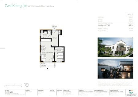 2-Zimmer-Wohnung Top W03, "ZweiKlang (b)", 6121 Baumkirchen