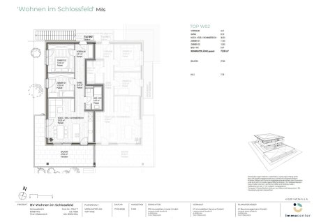 3-Zimmer-Wohnung in Bestlage, Top W02, "Wohnen im Schlossfeld", 6068 Mils