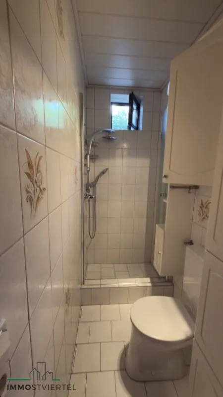 kleines Bad mit Dusche und WC