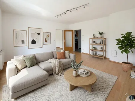 Einrichtungsbeispiel Wohnzimmer (KI-generiert)