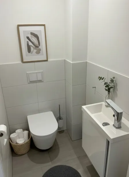 Toilette mit Handwaschbecken