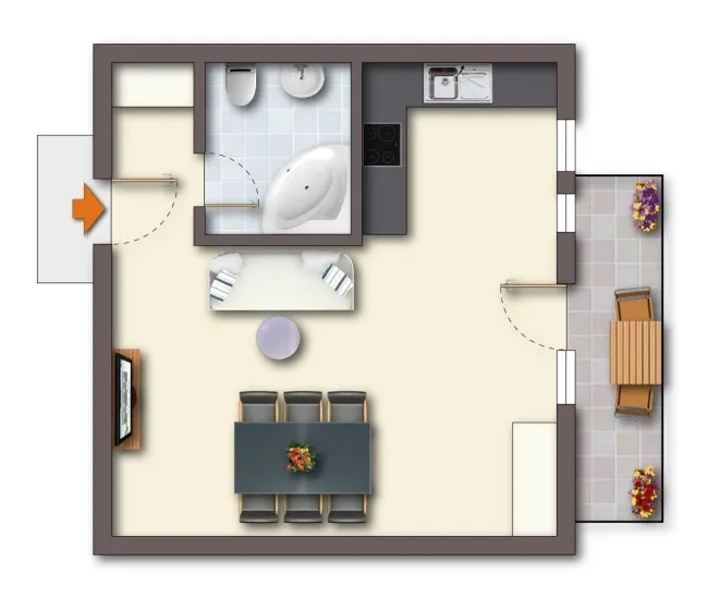 Rum: Helle Anlegerwohnung mit sonnigem, hofseitigem Südwestbalkon, Gemeinschaftsgarten und langfristiger Vermietung - Bild