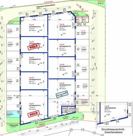KAUF / MIETE, BEZUG ENDE 2026! Betriebs-/Produktions- oder Lagerhallen mit Flächen von 63 - 120 m² zu verkaufen / vermieten in Vöcklabruck / Nähe Varena (Top 5)