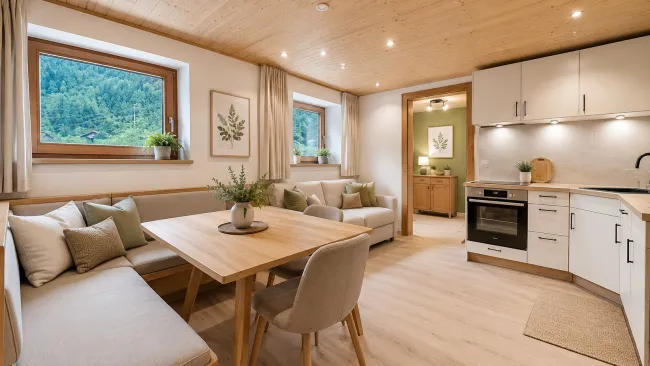 Kompakte 2-Zimmer-Wohnung mit 19 m² Südostterrasse in Finkenberg - Titelbild