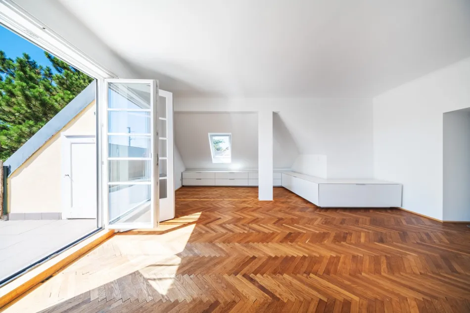 RUHE, GRÜNBLICK & TERRASSE – TRAUMHAFTE 2 -ZIMMER DACHGESCHOSSWOHNUNG IN HIETZING - Bild