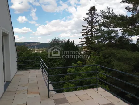 Balkon mit Blick auf den Bisamberg