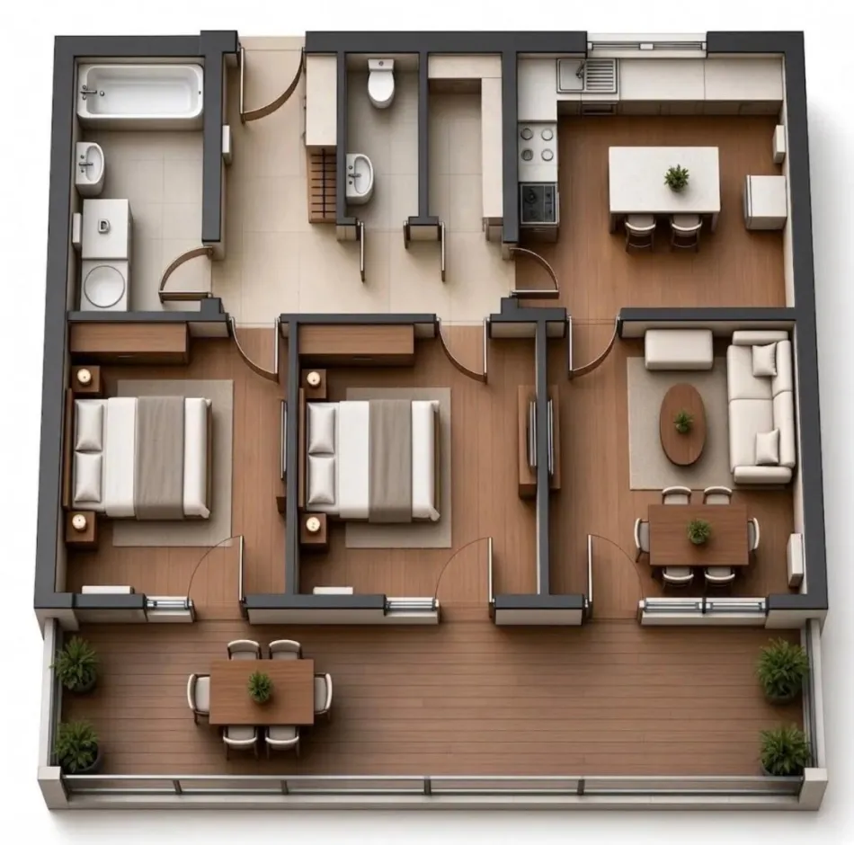 Neuwertige 3 Zimmer Traumwohnung mit sehr großer Terrasse - Bild