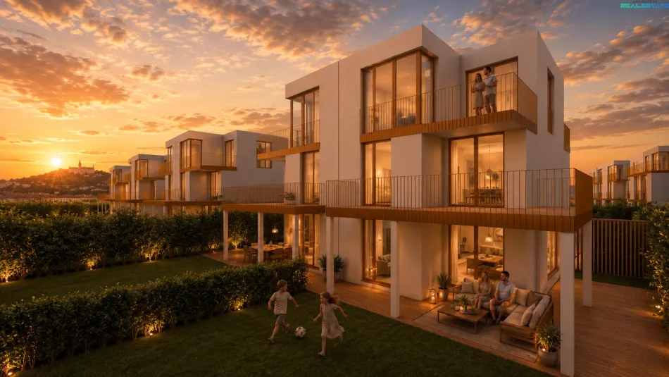 Logenplatz über den Weinbergen: Luxus-Doppelhaus am Ölberg mit Panoramablick über Wien. - Bild
