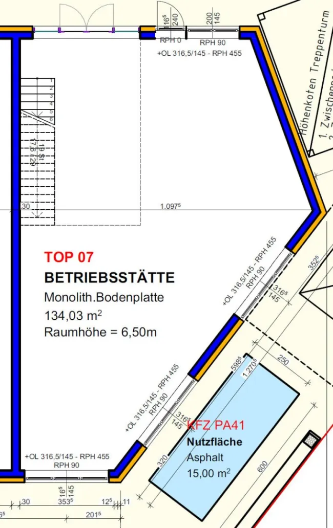 Betriebs-/ Büro-/ Produktion-/ Lagerflächen zwischen ca. 50 - 308 m² Fläche für Start-Ups und Gewerbebetriebe im Grünwallpark Ansfelden zu vermieten (Top A01) - Bild