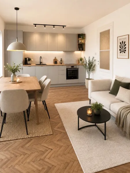 KI Beispiel Küche im Wohnzimmer