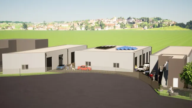 Top moderne Gewerbehalle in Massivbauweise mit elektrischem Tor und 5,20 Deckenhöhe. - Bild