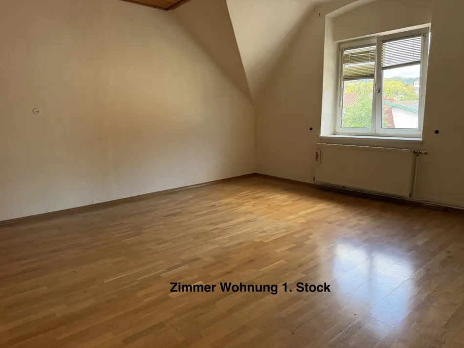 Paket bestehend aus 2 Wohnungen + Souterrainräumlichkeiten + Nebenräume (ca. 177m² Nutzfläche) und 141m² Eigengarten - sanierungsbedürftig - Bild