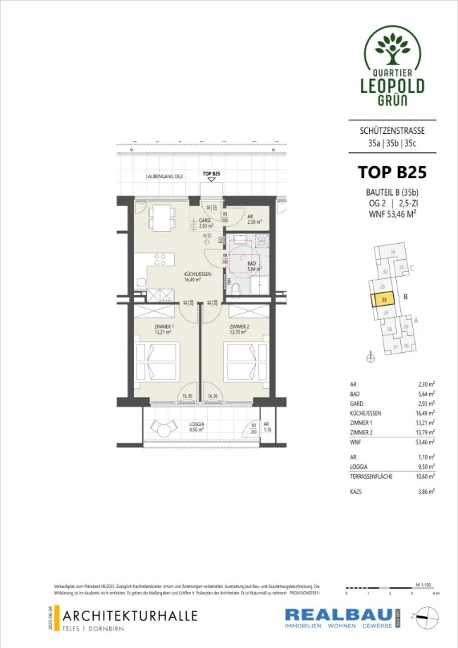 3-Zimmer-Wohnung, Top B25, 2.OG, Innsbruck - Bild