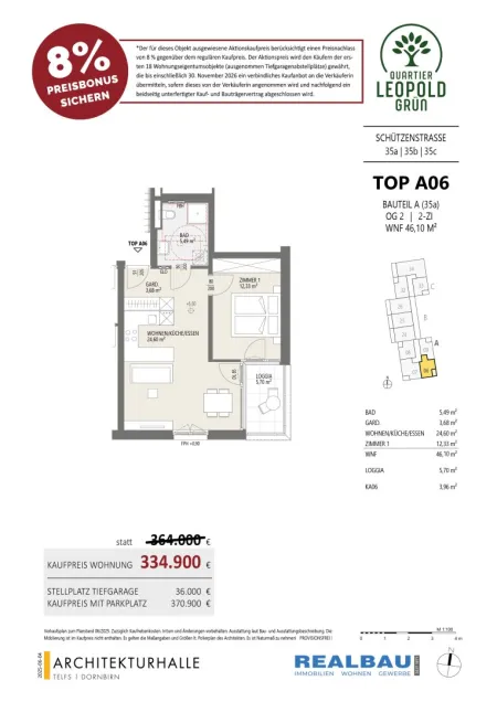 2-Zimmer-Wohnung, Top A06, 2.OG, Innsbruck