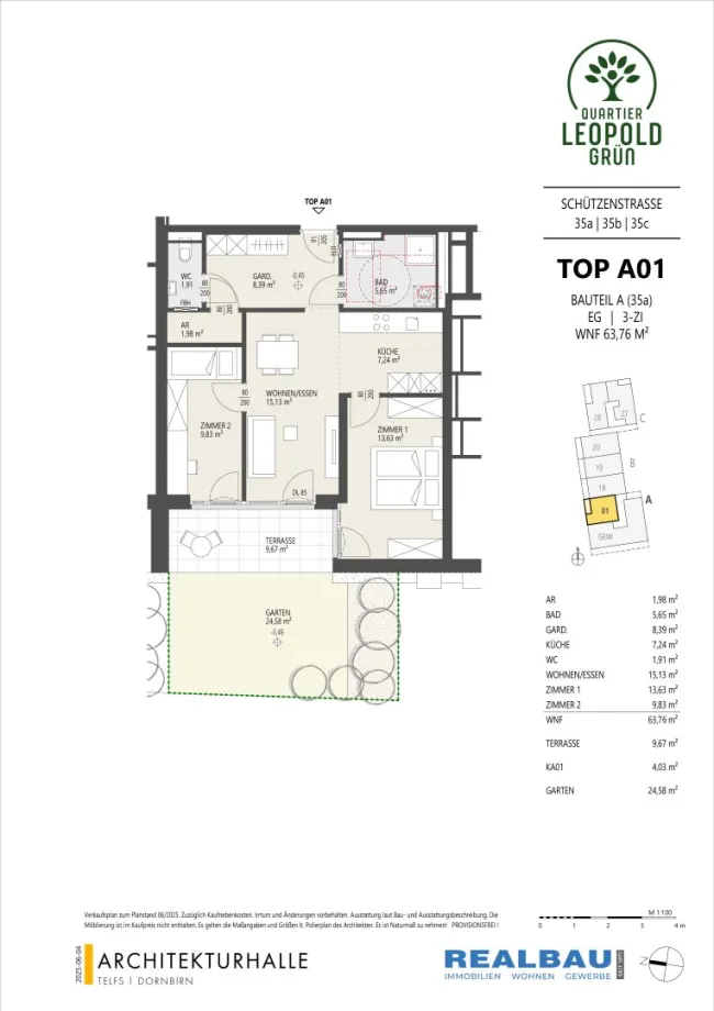 3-Zimmer-Gartenwohnung, Top A01, Innsbruck - Bild