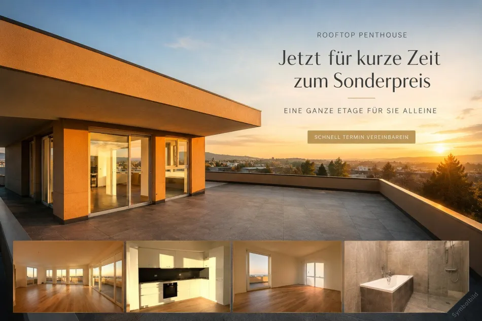 SONDERPREIS !!! schnell Termin vereinbaren !!!! ROOF-TOP-PENTHOUSE - vollklimatisiert - eine ganze Etage für Sie alleine - absolute Seltenheit am Markt - Titelbild