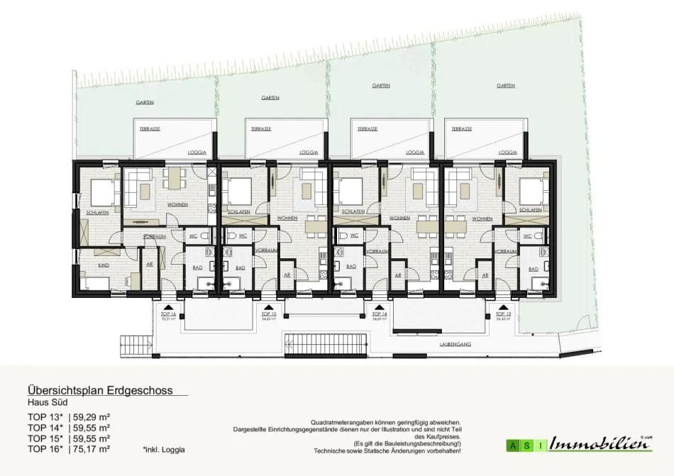 GRÜNE ALLEE GALLNEUKIRCHEN - 2 und 3-Zimmer Wohnungen, 55-70m² NEUBAU ERSTBEZUG - Bild