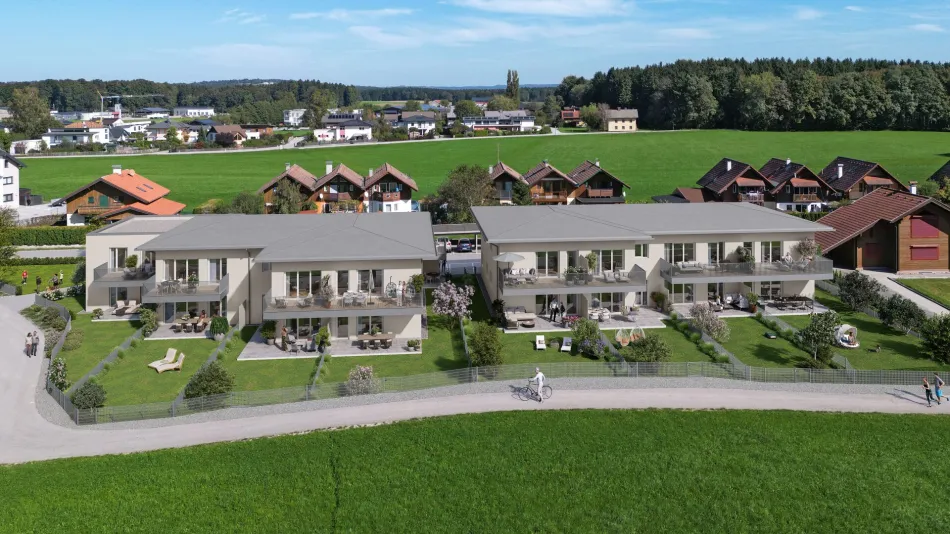 Jetzt Baustellenbesichtigung vereinbaren | 4-Zi.-Erstbezugswohnung mit Balkon - Perwang am Grabensee - Bild