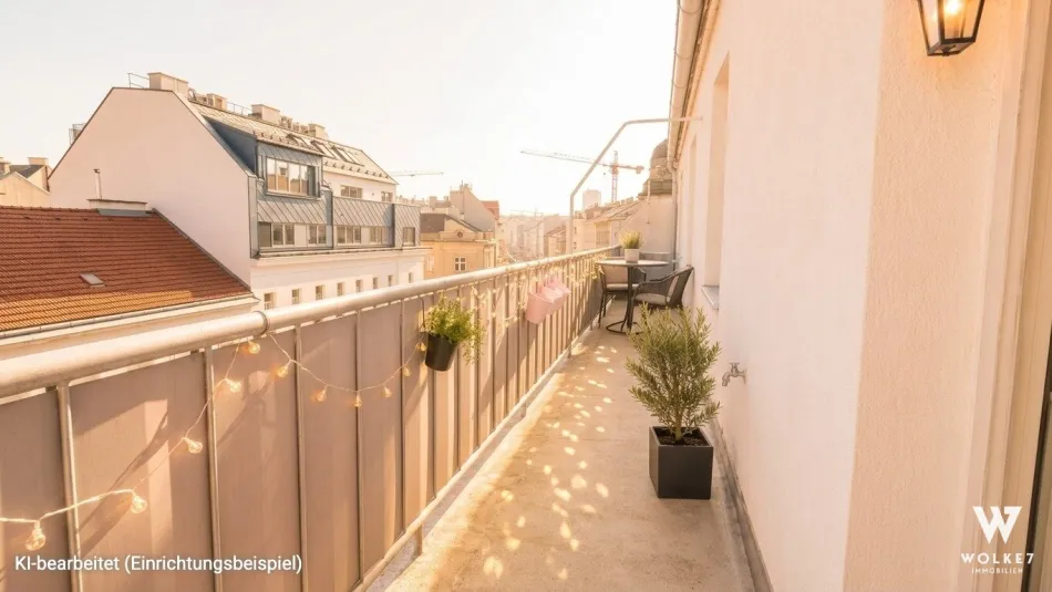 Dachterrassen-Loft mit Weitblick über Wien | Ost-Terrasse mit ca. 16,23 m² - Bild