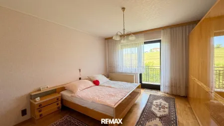 Schlafzimmer mit Balkon
