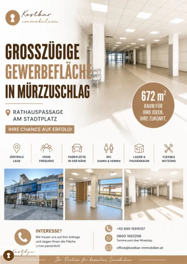 Entdecken Sie die perfekte Gewerbefläche in der Rathauspassage Mürzzuschlag – Flexibel zu mieten, ideal für Ihren Geschäftserfolg! - Titelbild