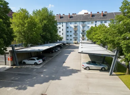 anmietbare überdachte und nicht überdachte PKW Stellplätze