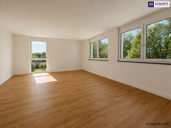 Welch herrlicher Blick ins Grüne!! Eine Ruheoase mit 4 Zimmer und kleiner Terrasse. - Titelbild