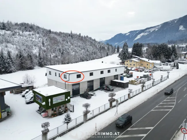 Moderne neubau Büroflächen (auf Wunsch inkl. Dienstwohnung) in Saalfelden / Harham direkt an der B311 zu vermieten - Bild