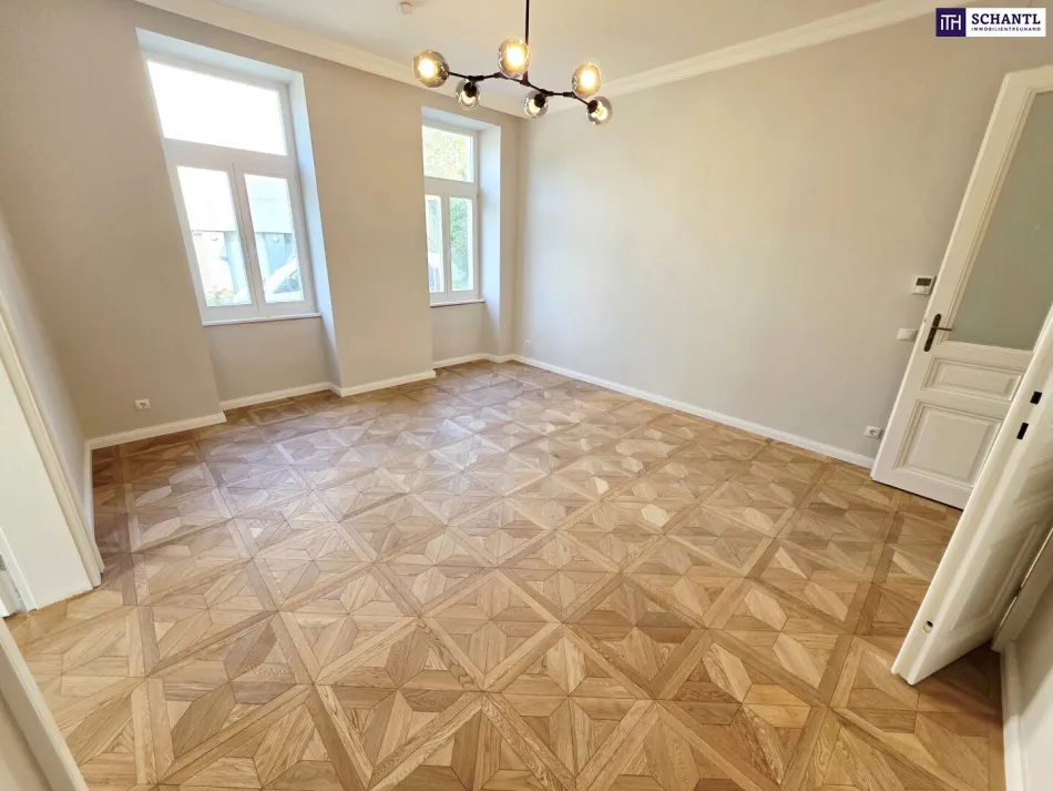 Kernsanierter Altbau in Bestform! Wiener Klassik vom Feinsten! Frisch saniertes Altbaujuwel + Flügeltüren + Stuck + Perfekt aufgeteilte 3 Zimmer! Qualität die man sieht! - Bild