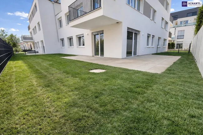 Bezugsfertig. Bestens angebunden. Erholsam ruhig. Großzügige 4-Zimmer Gartenwohnung mit privatem Gartenparadies und Top-Infrastruktur! - Bild