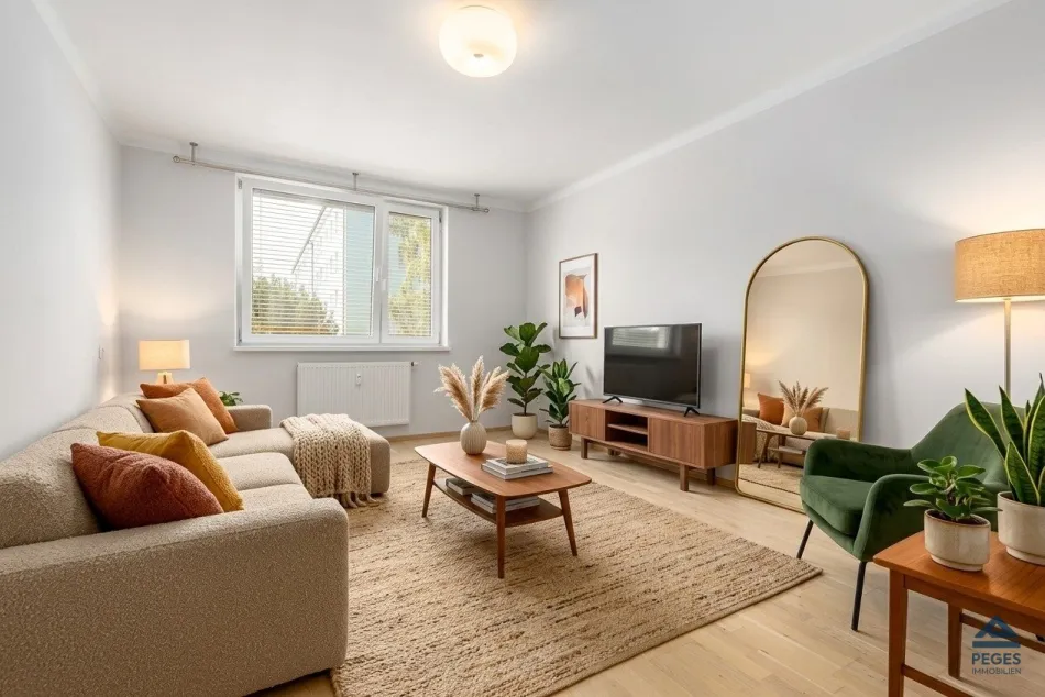 Wohnzimmer - Möbel und Dekoration KI-generiert